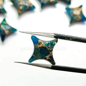 Turquesa cobre neón AAA, estrella ninja facetada de 10 mm, piedra preciosa tallada a mano, venta al por mayor, piedra suelta a granel para la fabricación de joyas - Product Image 2