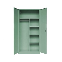 Armoire de rangement métallique avec coffre-fort, armoire de classement en acier à 2 portes, casier de rangement pour vêtements et dossiers