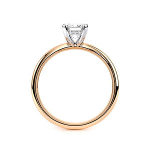 Anillo de Compromiso Solitario de Oro Sólido de 14K con Diamante Cultivado en Laboratorio de Corte Esmeralda, Certificado IGI, Chapado en Rodio, Corte Escalonado, Minimalista y Elegante - Product Image 4