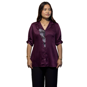 EURELLA เสื้อเชิ้ตผ้าฝ้ายไกซ่าพรีเมี่ยมสำหรับผู้หญิงสวมใส่สบายๆ สง่างามทุกวัน - Product Image 1