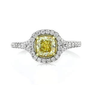 Anillo de Compromiso de Diamantes de Corte Brillante Redondo en Oro Sólido de 18K para Mujer, Chapado en Rodio, Estilo Corona Clásica - Product Image 1