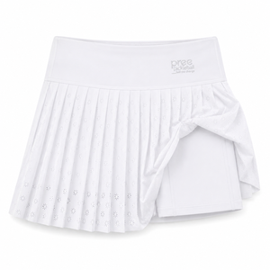 Falda pantalón plisada blanca personalizada para mujer, de poliéster/algodón, con pantalones cortos incorporados, que absorbe la humedad, ligera, transpirable, para deporte de verano. - Product Image 1
