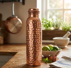 Juego de Botellas de Agua de Cobre MSR Overseas (Juego de 4) |   Diseño Martillado Hecho a Mano |   Tapa a Prueba de Fugas |   Ecológico |   Diseño Clásico | - Product Image 2