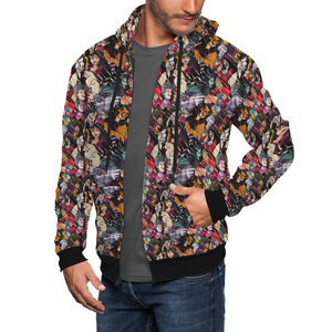 Sweat à capuche zippé pour homme à manches longues, personnalisable, style streetwear, avec impression par sublimation sur tissu polaire confortable - Product Image 3