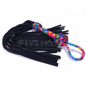 Leather Flogger Classic Style Leather Soft Strips <b>Grip</b> Handle Leather Flogger Smooth <b>Control</b> Use - Product Image 4