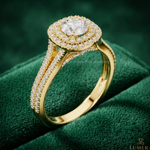 Anillo de Halo Redondo con Diamante Cultivado en Laboratorio, Corte Princesa, de Lujo, Chapado en Oro de 9K, 10K, 14K, 18K, Certificado por IGI, Regalo de Aniversario para Mujer - Product Image 4