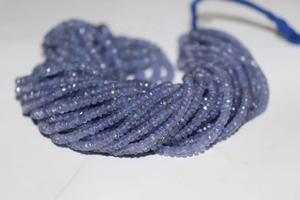Cuentas Rondelle facetadas de tanzanita natural de 16 pulgadas al por mayor, piedras preciosas naturales de 3-4,5mm - Product Image 6