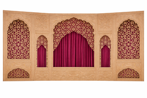 ฉากหลังงานแต่งงานแบบหรูหราพร้อมกรอบไม้ลายจาลี แผงมันดาปเคลือบเงาแบบอินเดียคุณภาพพรีเมียม แผงตกแต่งงานพรีเมียมสำหรับงานเลี้ยงต้อนรับในสหราชอาณาจักร - Product Image 3