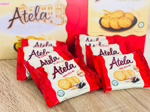 ขนมงาอบกรอบ 150 กรัม ATELA ขนมบิสกิตกลมกรอบหวาน ผู้ผลิต ODM เวียดนาม - Product Image 1