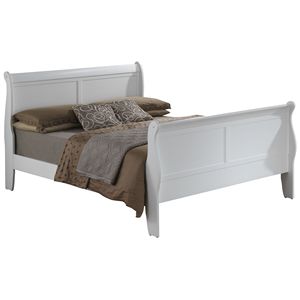 Elegante Letto Tradizionale Bianco in Legno Massello - Product Image 1