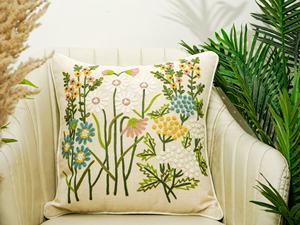 Handcrafted Cotton Embroidered <b>Cushion</b> <b>Cover</b> Luxury Sofa Pillow <b>Cover</b> OEM Wholesale India Exporter - Product Image 4