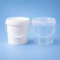 Seau en plastique de qualité alimentaire à prix direct usine avec couvercle, mini-seaux ronds pour l'emballage alimentaire, logo personnalisé