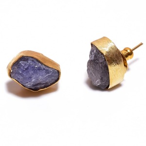 18K Gold Plated <b>Stud</b> <b>Earrings</b> with Raw Ruby Bezel Setting Classic Women's Fashion Jewelry wholesaler daily wear - Product Image 6