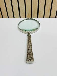 แว่นขยายแบบมือถือขนาด 4 นิ้ว พร้อมด้ามจับอะลูมิเนียมแข็งแรงและกรอบนิกเกิล |   แว่นขยายสำหรับอ่านและตรวจสอบกระจกแก้วออปติคอล - Product Image 4