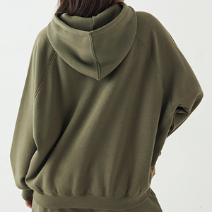 Sudaderas con Capucha de Alta Calidad, 100% Algodón, 400 GSM, Gruesas, Extra Grandes, con Cierre Frontal, Lavado Ácido, para Otoño/Invierno, Ropa Urbana para Mujer, Personalizadas - Product Image 3