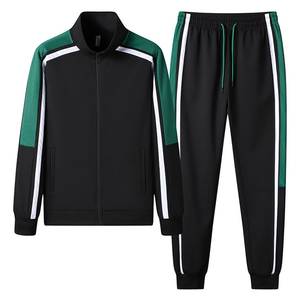 Ensemble de survêtement homme color block hiver, veste zippée et pantalon taille élastique, respirant, tenue de sport, jogging, logo personnalisé, 6XL - Product Image 3