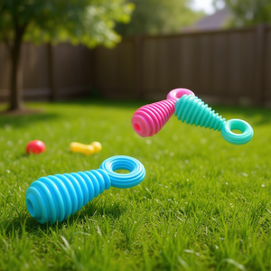 Juguete Masticable para Perros Yommy, Forma de Anillo, 10.5cm, Azul, Rosa, Verde Azulado - Product Image 3