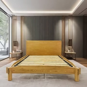 Vente en gros B2B sans outil Lit en bois facile à assembler avec tête de lit Cadre de lit moderne en bois massif Queen Size Mobilier de chambre à coucher - Product Image 2
