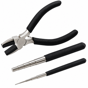 Edelstahl-Schmuckzange Ringgrößenmesser für DIY-Ringherstellung Schmuckfassungswerkzeuge mit Schwarzem Griff - Product Image 3