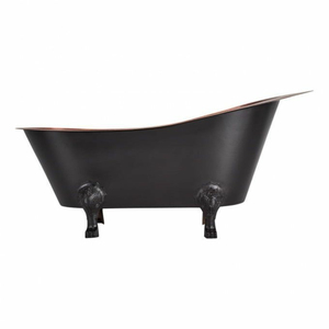 Bañera de Cobre Antigua de Lujo Hecha a Mano, Bañera Independiente Doble con Patas de Latón Tipo Garra de Caballo - Product Image 3
