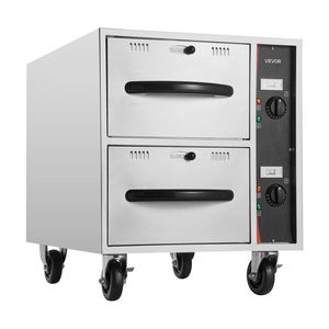 Armadio Scaldavivande Elettrico Commerciale Standard in Acciaio Inossidabile con 2 Vasche Grandi, Autoportante - Product Image 1