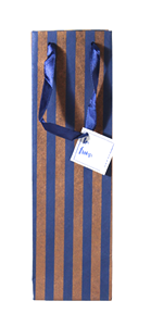 Sac cadeau de luxe personnalisable, élégant et haut de gamme, imprimé avec des motifs de lutins en cuivre métallisé, avec poignée en ruban de satin assorti, sac à vin - Product Image 3
