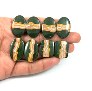 พลอยแจสเปอร์ธรรมชาติแบบหลวมขายส่งจำนวนมาก คริสตัลควอตซ์บำบัดจักระทั้งเจ็ดแบบคาโบชอง ขายส่งเป็นคู่ - Product Image 3