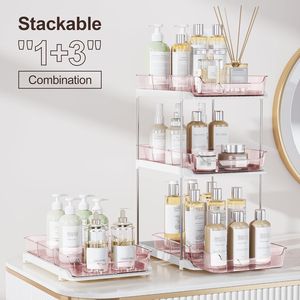 Organizzatore a 2 Livelli Multiuso per Bagno e Cucina, Armadietto Estraibile per Medicinali, Organizzatori Impilabili per Dispensa per un'Organizzazione Ottimale - Product Image 2