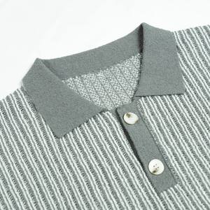 Nouvelle Collection Printemps-Été 2026 – T-shirt en Maille Jacquard Décontracté à Manches Courtes pour Homme, Personnalisable avec Logo, Polyvalent - Product Image 3