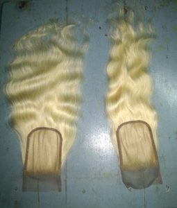 ผมแท้เวอร์จินอินเดียสีบลอนด์ธรรมชาติ  แบบ HD Lace Closures ความยาวสองเท่า 150 กรัม เนื้อนุ่ม สำหรับต่อผม - Product Image 1