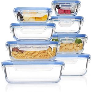 Set di 8 Contenitori in Vetro da 220ml per Alimenti con Coperchi Ermetici, Adatti per Microonde e Forno, Ideali per Zucchero - Product Image 1