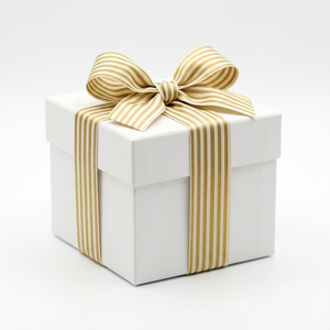 Cinta de grogrén Neelkamal de 38 mm, color blanco con rayas verticales, de poliéster, para decoración, envoltura de regalos y ribete de prendas. - Product Image 3