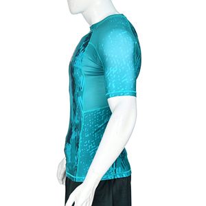 Custom Short Sleeve Rash Guard <b>Compression</b> <b>Shirt</b> <b>Men</b> Sublimated Print MMA BJJ Grappling Gym Workout Base Layer Wholesale Bulk - Product Image 3