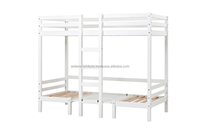 Lits modernes blancs pour enfants Meubles en bois massif Lits superposés pour enfants avec module lounge et dessus de table réglable pour villa appartement