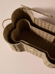 Handwoven Paper Cat <b>Bed</b> with Lid Bone Shaped Cat <b>House</b> Natural Wicker Pet Nest Cozy Indoor Cat Hideaway for Cats Kitten - Product Image 4