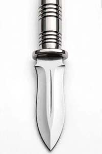 Outil utilitaire en acier symétrique entièrement en métal, fabriqué à la main, avec poignée à rainures annulaires - Product Image 3