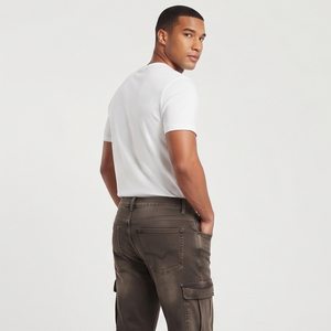 Pantalones Vaqueros Acampanados de Algodón 100% para Hombre, Ajuste Recto Casual, Transpirables, Lavados - Product Image 3