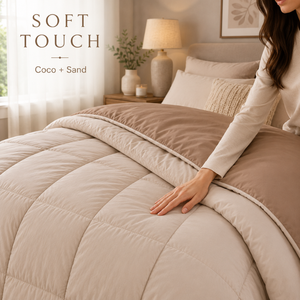 <b>Bedding</b> 250 GSM Coco Sand Reversible Dual Tone Microfiber Comforter | Lightweight All Season <b>Quilt</b> for Home & Guest Bedrooms Use - Product Image 2