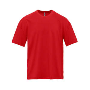 T-shirt rouge à manches courtes et col rond pour homme en coton peigné - Product Image 3