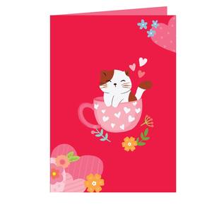 Carte pop-up 3D pour couple de chats, carte de vœux artisanale, thème amour, cartes pop-up 3D, carte 3D pop-up, artisanat en papier, cadeau pour la Saint-Valentin - Product Image 5