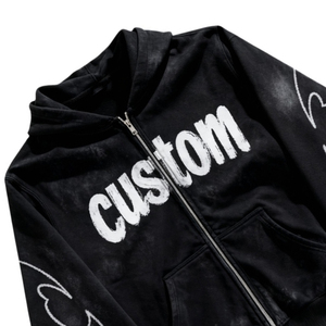 Hoodie oversize à fermeture éclair avec logo personnalisé, mockup gratuit, 100% coton, molleton lourd 400 GSM, style streetwear - Product Image 4