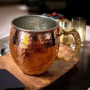 Taza Moscow Mule de Cobre Martillado Antiguo con Asa de Latón, Precio de Fábrica, Artesanía, Tazas para Cerveza de Jengibre, Suministros para Bares - Product Image 3