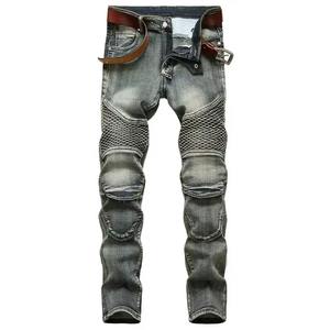 Men's New Casual Motorcycle <b>Jeans</b> Breathable Solid <b>Button</b> Summer Winter Hip Hop Street Riding Stretch Slim Fit Straight - Product Image 6