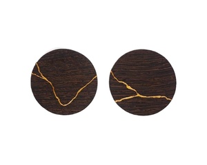Dark Wood Coasters with Gold Veins Elegant Drinkware Coasters Set for Stylish Home Table Decor latest - Product Image 1