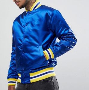 <span class=keywords><strong>Veste</strong></span> de baseball en satin pour homme, style varsity, avec fermeture éclair, broderie de lettres, design hip-hop, vêtements d'hiver, OEM <span class=keywords><strong>Los</strong></span> <span class=keywords><strong>Angeles</strong></span> - Product Image 4