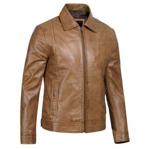 High Quality Winter Formal Leather Jackets with Stand Collar and Front Logo Placement Waterproof & Eco-Friendly - Product Image 3