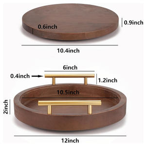 Premium Modern Floral Design Wooden <b>Tray</b> Rope for Dining Table Centerpiece Candle Display <b>Perfume</b> Organization Home Accessories - Product Image 2
