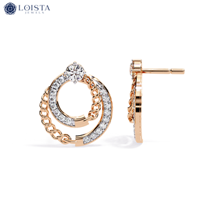 เครื่องประดับโลอิสต้า ต่างหูเพชรเม็ดเดี่ยวคลาสสิก 18K สีขาว, ทอง, ชมพู เพชรเพาะเลี้ยงในห้องปฏิบัติการ ต่างหูเพชรเม็ดเดี่ยวเพาะเลี้ยงในห้องปฏิบัติการสำหรับผู้หญิง - Product Image 4