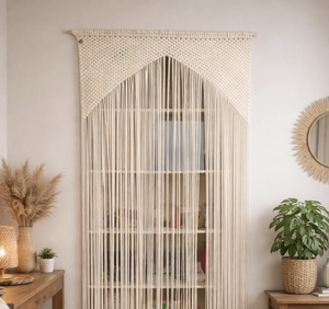 ม่านประตูมาคราเม่ขนาดใหญ่ ฉากหลังงานแต่งงาน ผ้าม่านแขวนผนัง ม่านประตูมาคราเม่ - Product Image 1