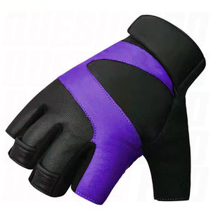 Unisex High Quality Leather Anti Slip Half Finger Gym Fitness <b>Gloves</b> Custom Logo Weight Lifting Workout Training Sports <b>Gloves</b> - Product Image 3